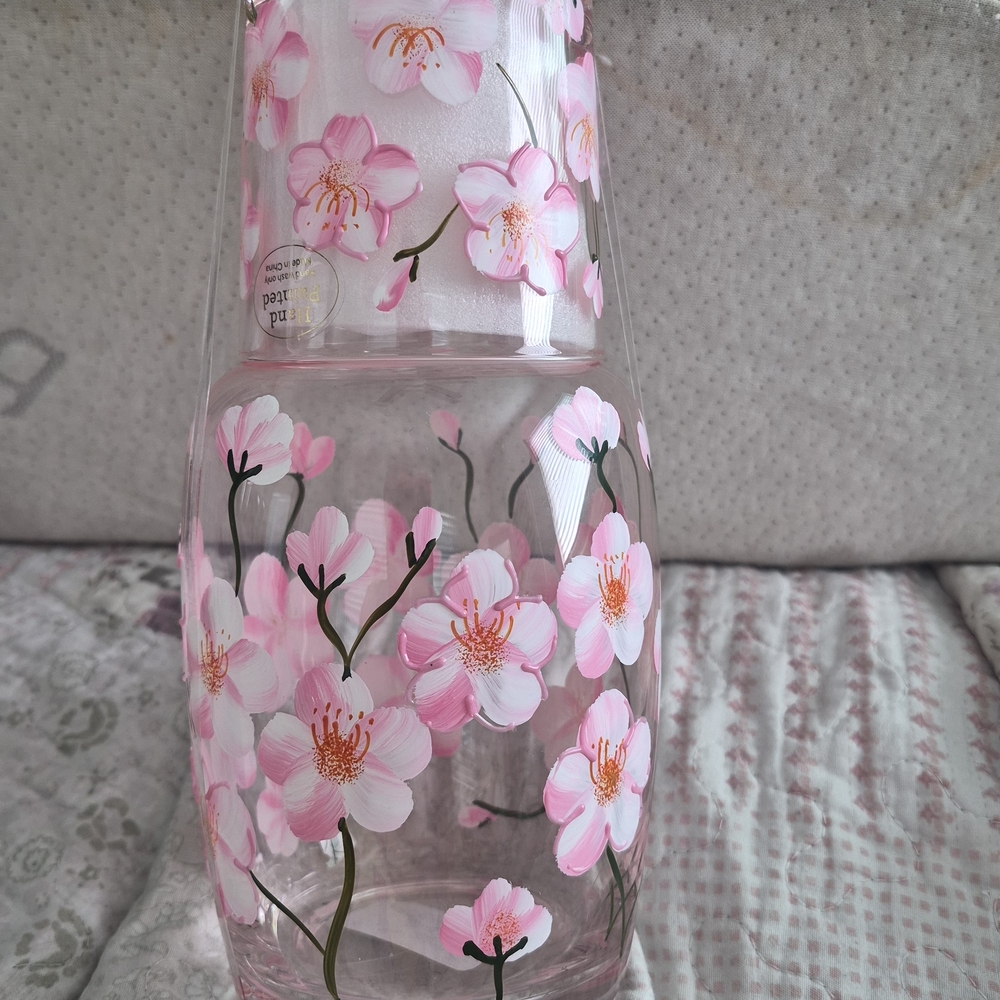 Cherry Blossom Glass Carafe Set